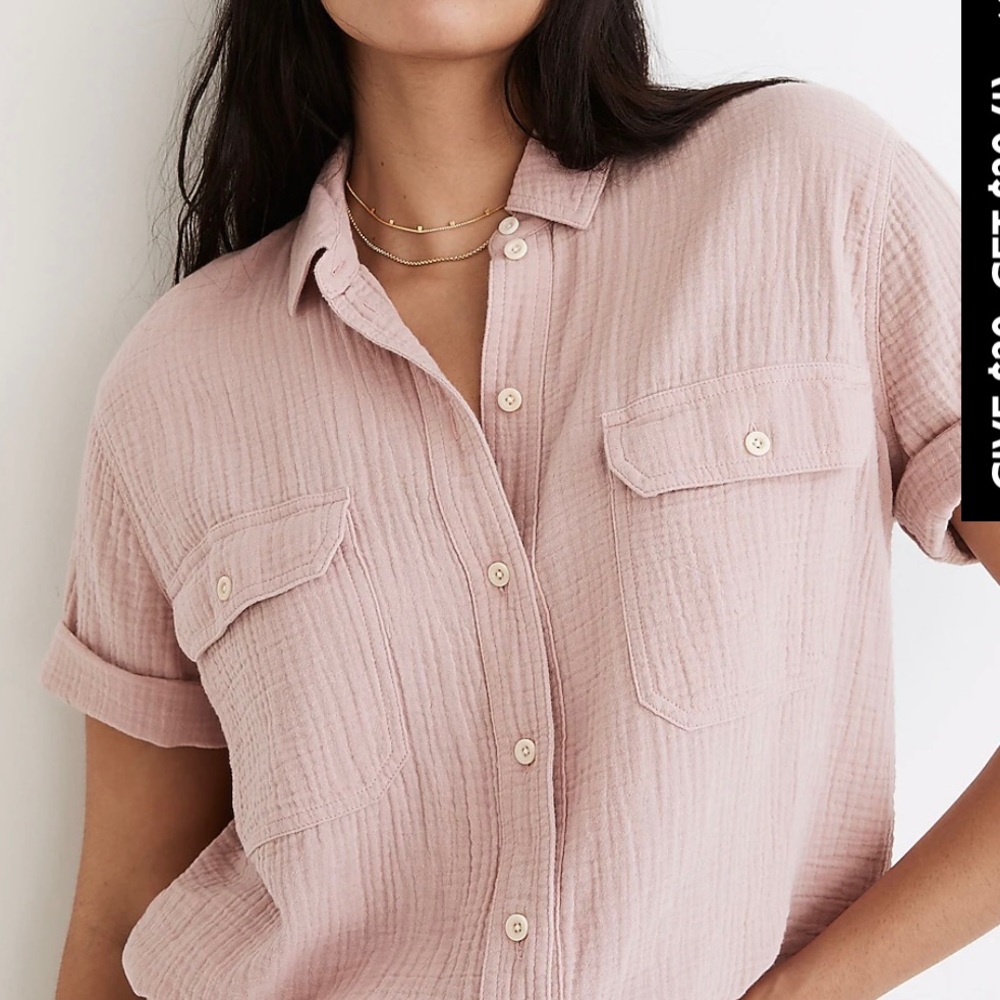 Madewell Lightspun short sleeve flap pocket shirt size XS